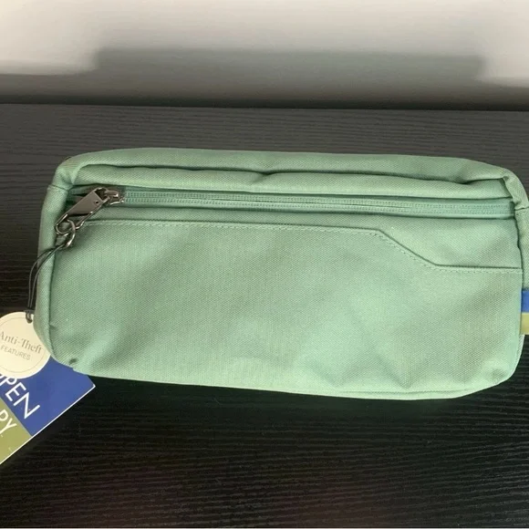 NWT OPEN STORY Hip Pack Bag Or Over The Shoulder Anti Theft Dark Ivy - Picture 2 of 7